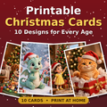 Printable Christmas Cards — Complete Set of 10 Designs (Every Age)