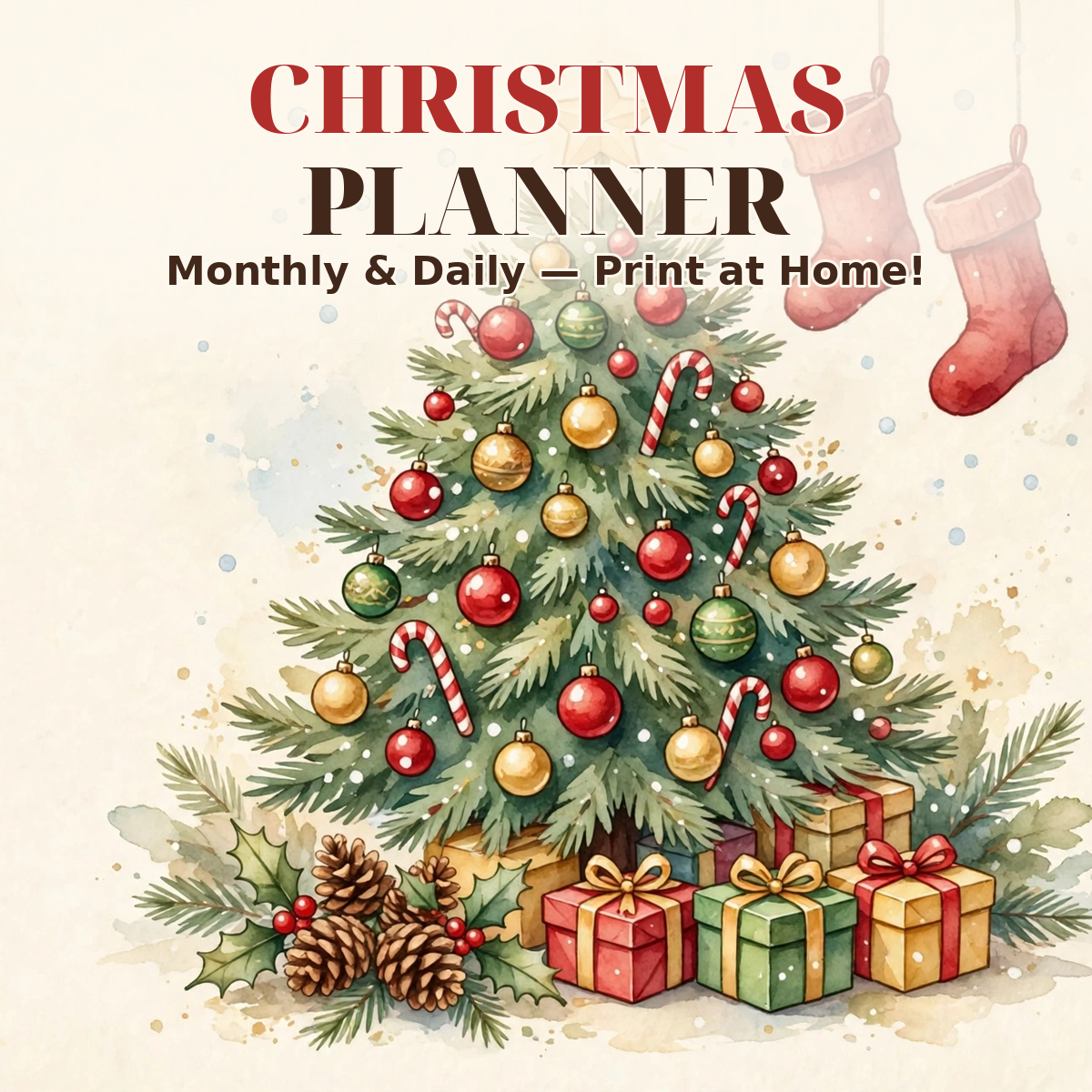 Christmas Planner — Monthly & Daily Planner (Undated, Print at Home)