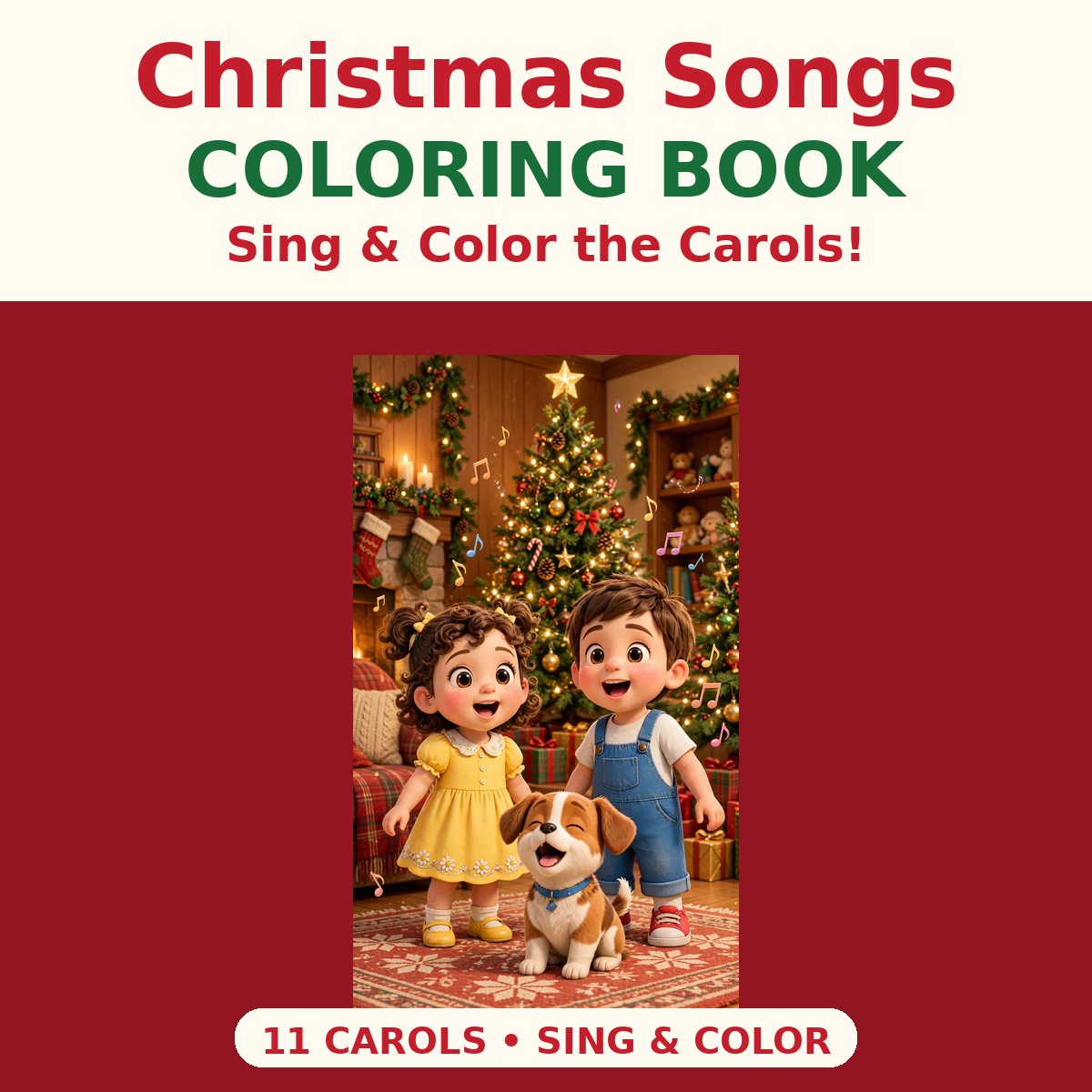 Christmas Songs Coloring & Sing-Along Book — Color the Carols!