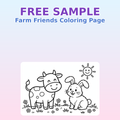Free Sample: Farm Friends Coloring Page