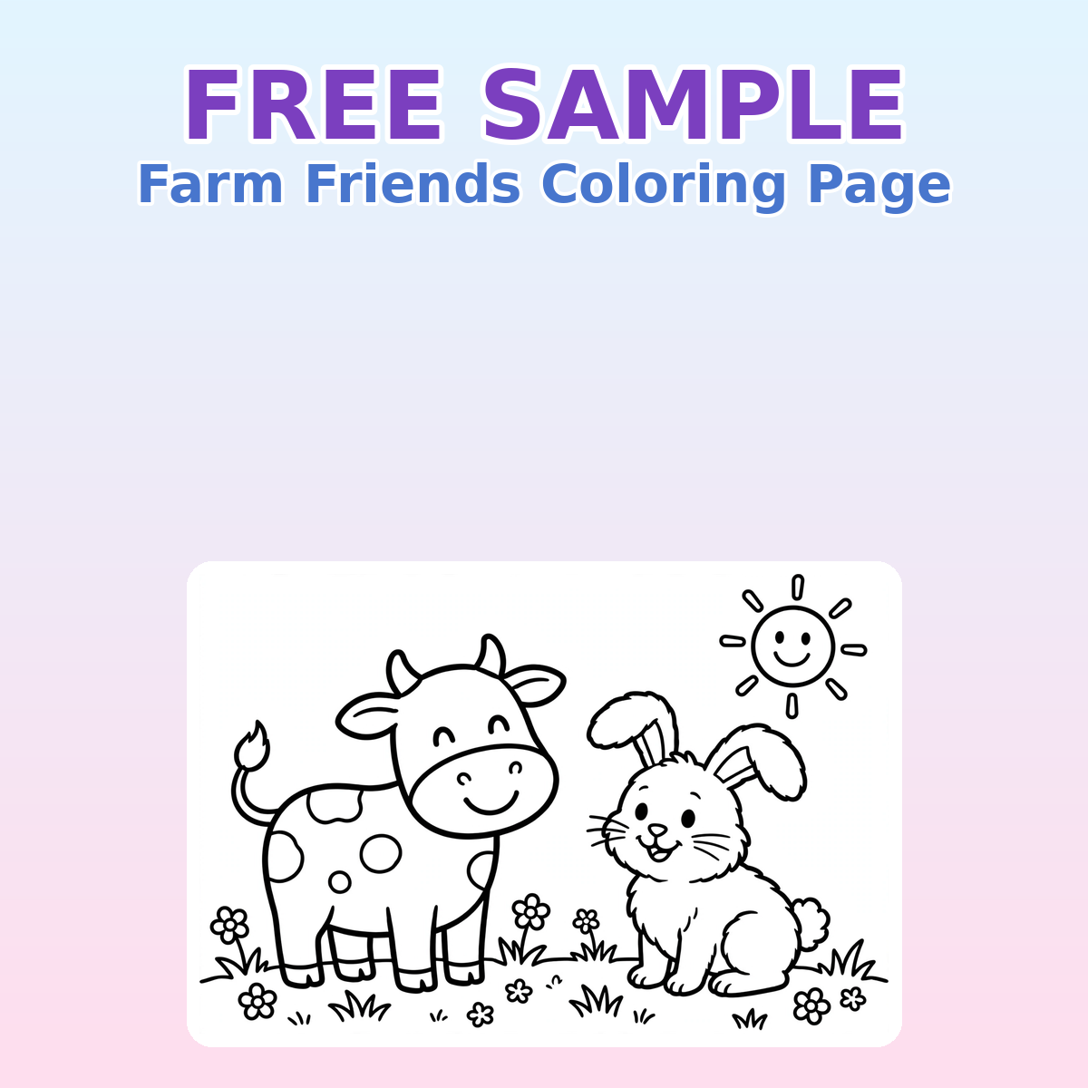 Free Sample: Farm Friends Coloring Page