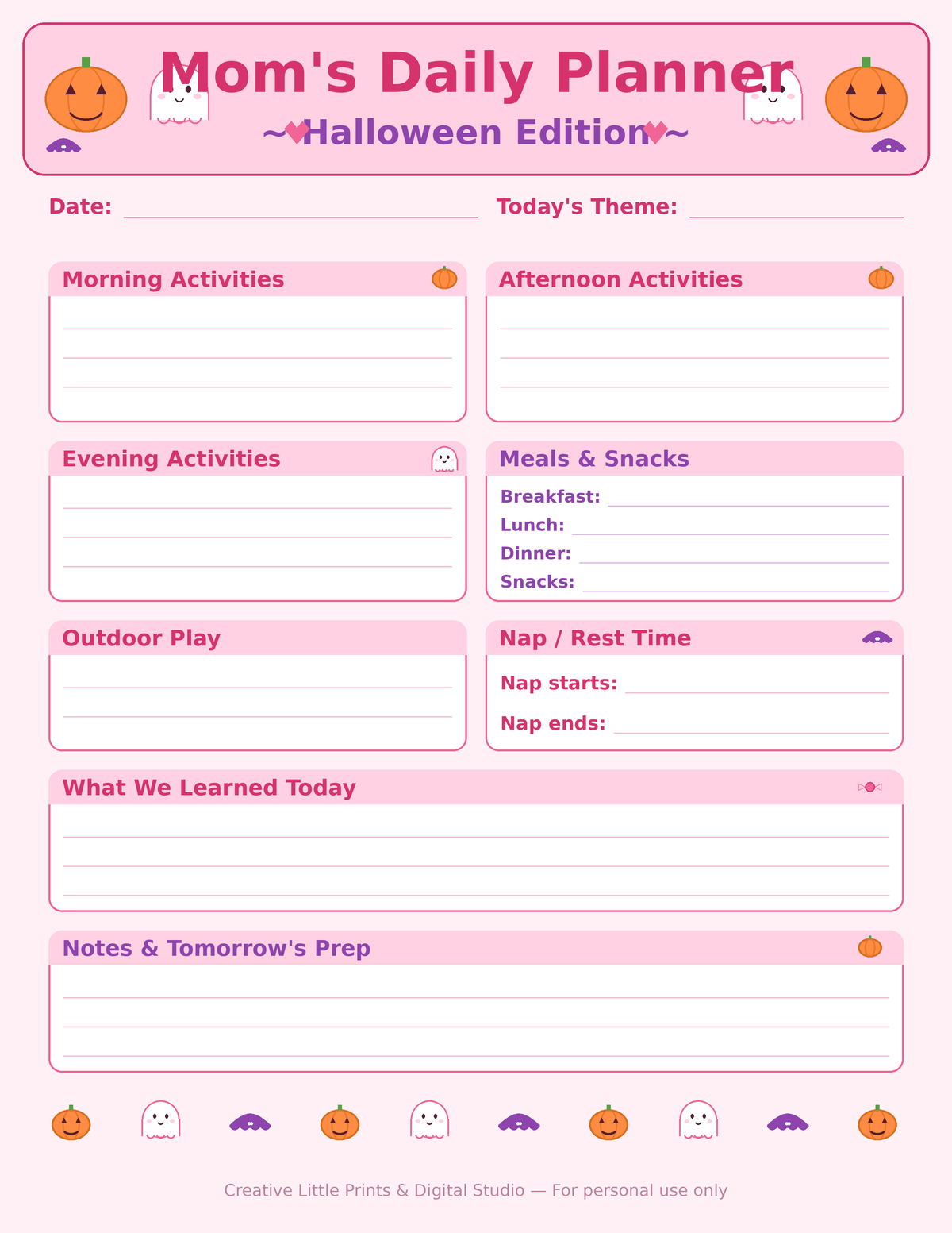 Mom's Daily Planner Halloween Edition