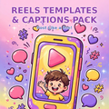 Kids Reels Templates + 20 Captions & Hashtag Sets