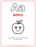 A Apple Coloring Page — Single Printable Page