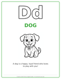 D Dog Coloring Page — Single Printable Page