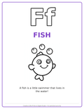 F Fish Coloring Page — Single Printable Page