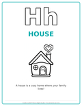 H House Coloring Page — Single Printable Page