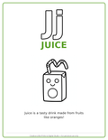 J Juice Coloring Page — Single Printable Page
