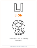 L Lion Coloring Page — Single Printable Page