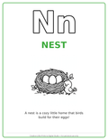 N Nest Coloring Page — Single Printable Page