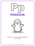 P Penguin Coloring Page — Single Printable Page