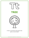T Tree Coloring Page — Single Printable Page