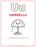 U Umbrella Coloring Page — Single Printable Page