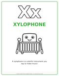 X Xylophone Coloring Page — Single Printable Page
