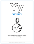 Y Yo-yo Coloring Page — Single Printable Page