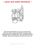 Jolly Old Saint Nicholas Coloring Page — Single Printable Page