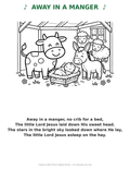 Away in a Manger Coloring Page — Single Printable Page