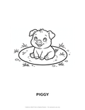 Piggy Coloring Page — Single Printable Page