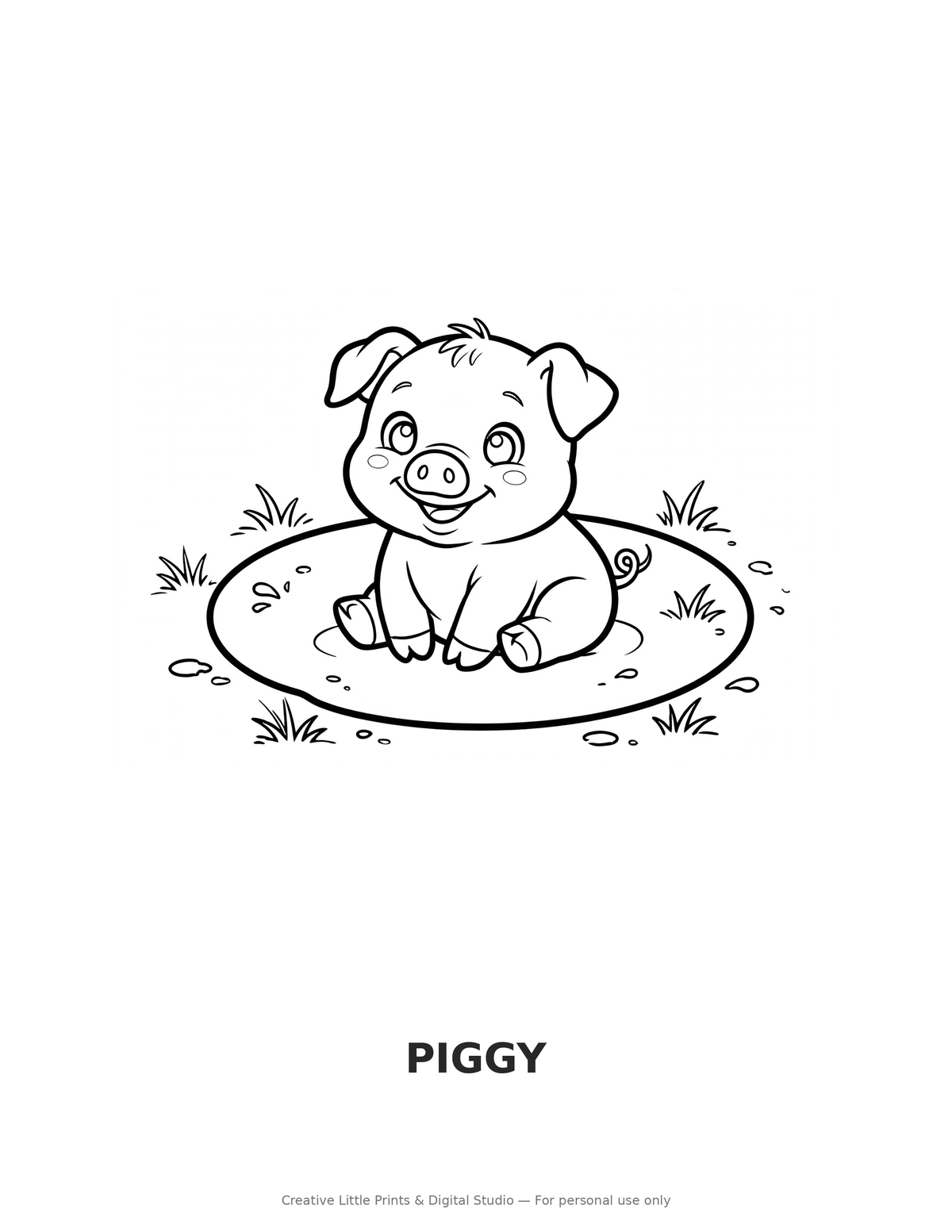 Piggy Coloring Page — Single Printable Page