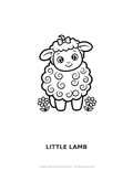 Little Lamb Coloring Page — Single Printable Page
