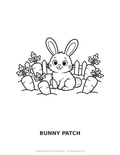 Bunny Patch Coloring Page — Single Printable Page