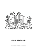 Farm Friends! Coloring Page — Single Printable Page