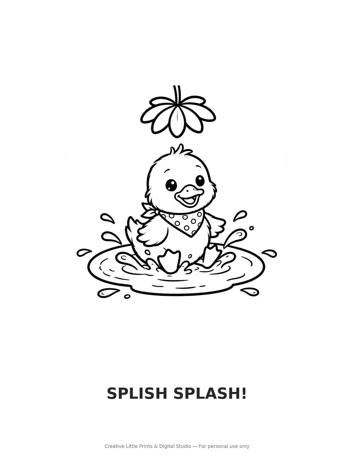 Splish Splash! Coloring Page — Single Printable Page