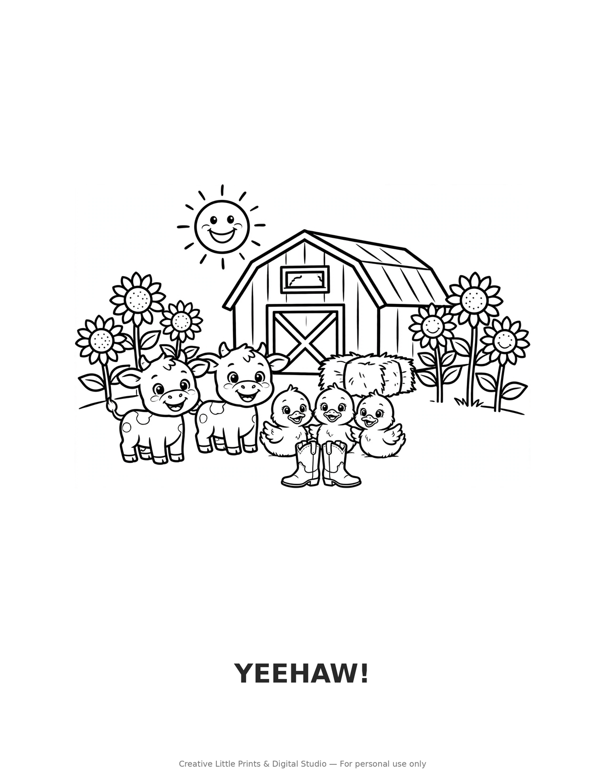 Yeehaw! Coloring Page — Single Printable Page