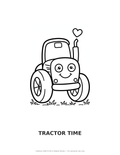 Tractor Time Coloring Page — Single Printable Page