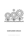 Sunflower Smiles Coloring Page — Single Printable Page