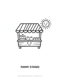 Farm Stand Coloring Page — Single Printable Page