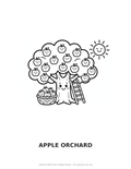 Apple Orchard Coloring Page — Single Printable Page