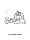 Goodnight, Farm! Coloring Page — Single Printable Page