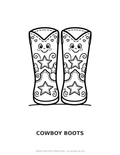 Cowboy Boots Coloring Page — Single Printable Page