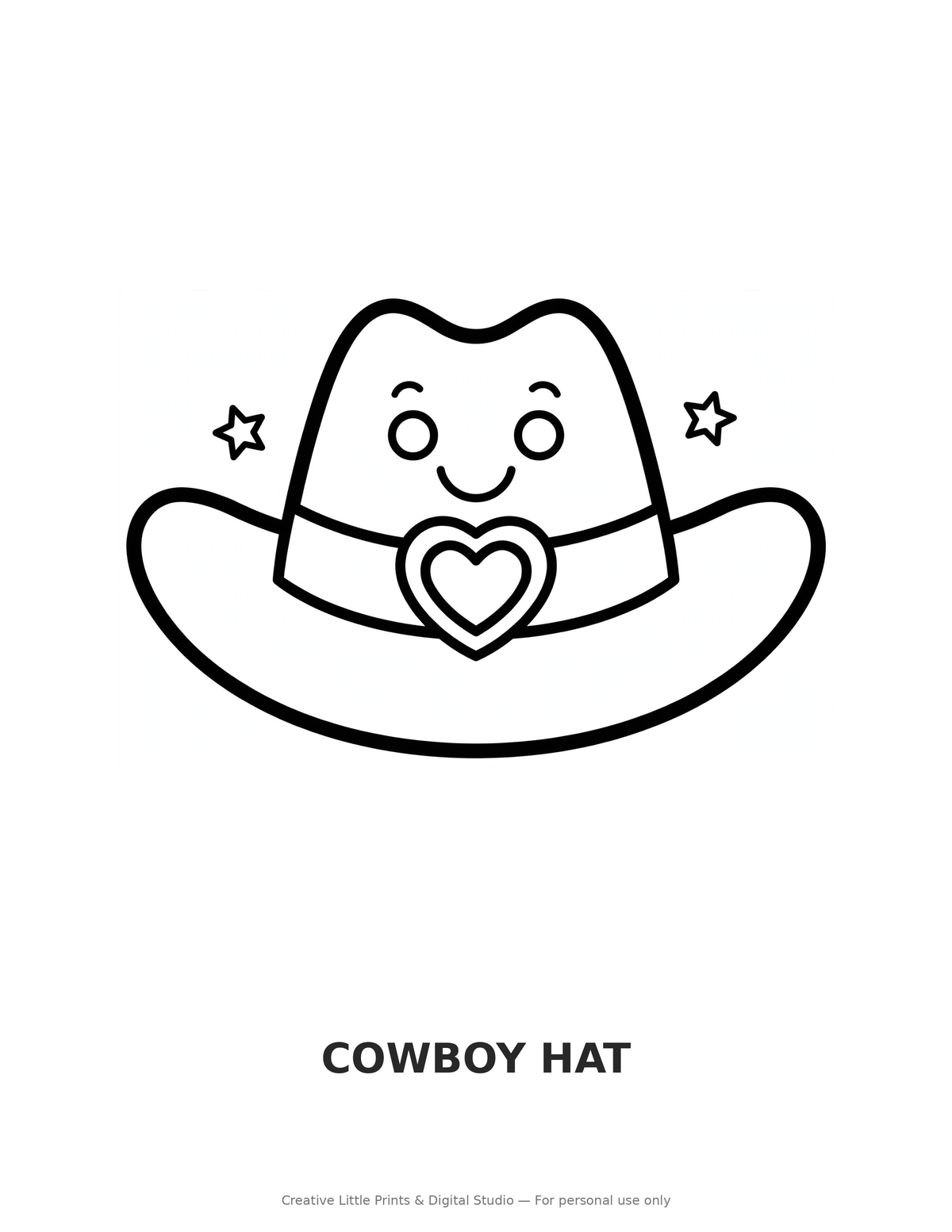 Cowboy Hat Coloring Page — Single Printable Page