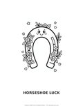 Horseshoe Luck Coloring Page — Single Printable Page