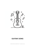 Guitar Song Coloring Page — Single Printable Page