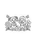 Mia & Leo Coloring Page — Single Printable Page