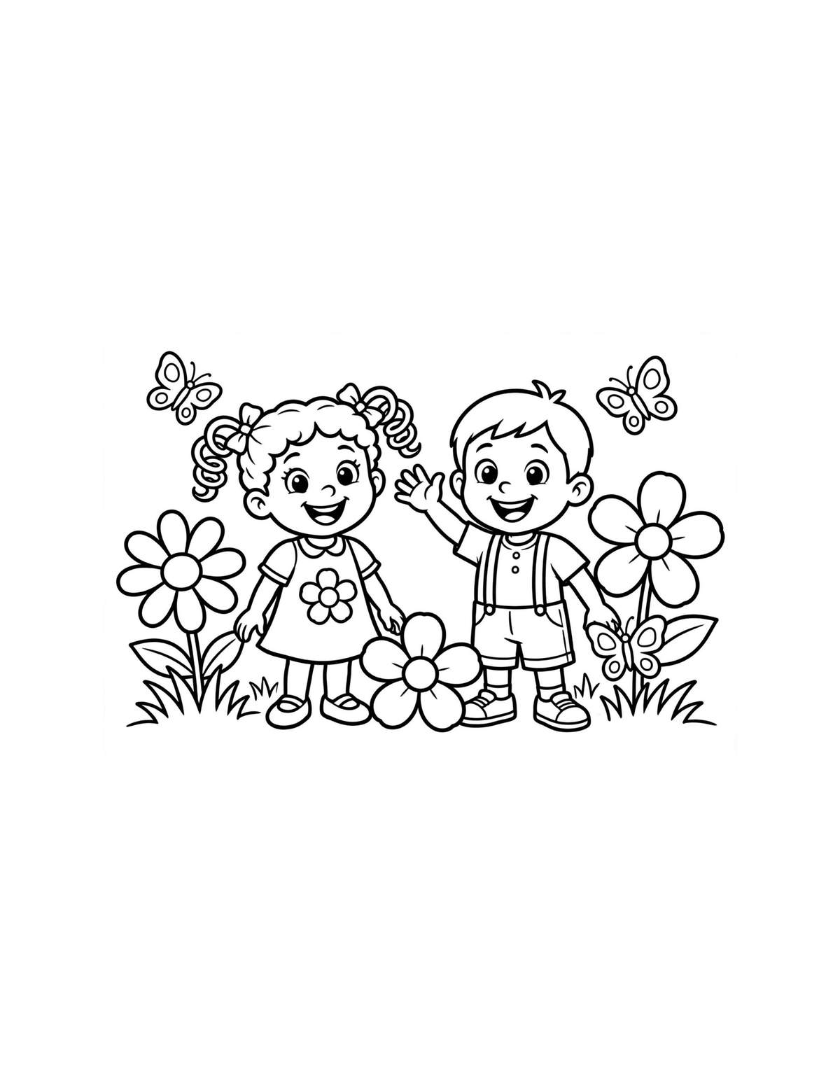 Mia & Leo Coloring Page — Single Printable Page