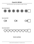 Count & Write! Coloring Page — Single Printable Page